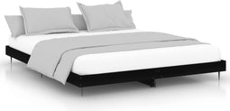 vidaXL - Bedframe - bewerkt - hout - zwart - 120x200 - cm