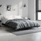 vidaXL - Bedframe - bewerkt - hout - zwart - 135x190 - cm