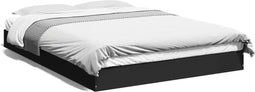 vidaXL - Bedframe - bewerkt - hout - zwart - 140x200 - cm