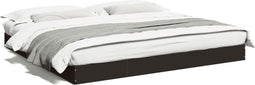 vidaXL - Bedframe - bewerkt - hout - zwart - 180x200 - cm