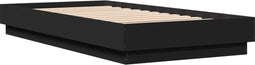 vidaXL - Bedframe - bewerkt - hout - zwart - 75x190 - cm