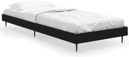 vidaXL - Bedframe - bewerkt - hout - zwart - 75x190 - cm