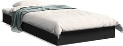 vidaXL - Bedframe - bewerkt - hout - zwart - 75x190 - cm
