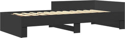 vidaXL - Bedframe - bewerkt - hout - zwart - 75x190 - cm