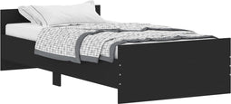 vidaXL - Bedframe - bewerkt - hout - zwart - 90x190 - cm