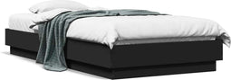 vidaXL - Bedframe - bewerkt - hout - zwart - 90x190 - cm