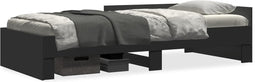 vidaXL - Bedframe - bewerkt - hout - zwart - 90x190 - cm