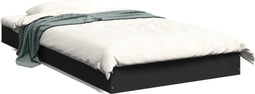 vidaXL - Bedframe - bewerkt - hout - zwart - 90x190 - cm