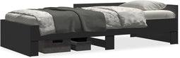 vidaXL - Bedframe - bewerkt - hout - zwart - 90x200 - cm