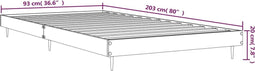 vidaXL - Bedframe - bewerkt - hout - zwart - 90x200 - cm