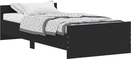 vidaXL - Bedframe - bewerkt - hout - zwart - 90x200 - cm
