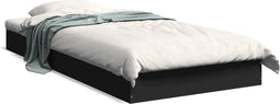 vidaXL - Bedframe - bewerkt - hout - zwart - 90x200 - cm