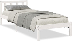 vidaXL - Bedframe - extra - lang - zonder - matras - grenenhout - wit - 80x210 - cm