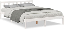 vidaXL - Bedframe - extra - lang - zonder - matras - grenenhout - wit - 160x220 - cm