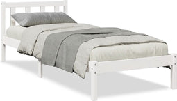 vidaXL - Bedframe - extra - lang - zonder - matras - grenenhout - wit - 90x220 - cm