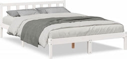 vidaXL - Bedframe - extra - lang - zonder - matras - grenenhout - wit - 160x210 - cm