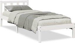 vidaXL - Bedframe - extra - lang - zonder - matras - grenenhout - wit - 90x210 - cm