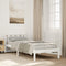 vidaXL - Bedframe - extra - lang - zonder - matras - grenenhout - wit - 90x220 - cm