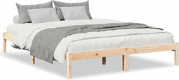 vidaXL - Bedframe - extra - lang - zonder - matras - massief - grenenhout - 140x210 - cm