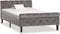 vidaXL - Bedframe - fluweel - grijs - 100x200 - cm