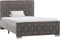 vidaXL - Bedframe - fluweel - grijs - 100x200 - cm