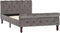 vidaXL - Bedframe - fluweel - grijs - 100x200 - cm