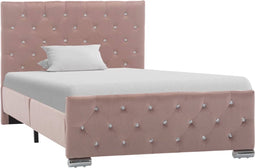 vidaXL - Bedframe - fluweel - roze - 100x200 - cm