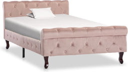 vidaXL - Bedframe - fluweel - roze - 100x200 - cm
