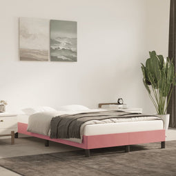 vidaXL - Bedframe - fluweel - roze - 120x200 - cm