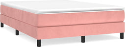 vidaXL - Bedframe - fluweel - roze - 140x190 - cm