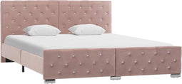 vidaXL - Bedframe - fluweel - roze - 160x200 - cm