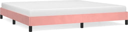 vidaXL - Bedframe - fluweel - roze - 200x200 - cm