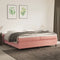 vidaXL - Bedframe - fluweel - roze - 200x200 - cm