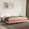 vidaXL - Bedframe - fluweel - roze - 200x200 - cm