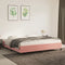 vidaXL - Bedframe - fluweel - roze - 200x200 - cm