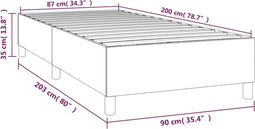 vidaXL - Bedframe - fluweel - roze - 90x200 - cm