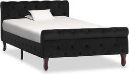 vidaXL - Bedframe - fluweel - zwart - 100x200 - cm