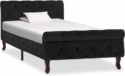 vidaXL - Bedframe - fluweel - zwart - 90x200 - cm