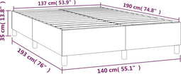 vidaXL - Bedframe - kunstleer - bruin - 140x190 - cm
