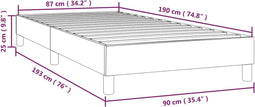 vidaXL - Bedframe - kunstleer - cappuccinokleurig - 90x190 - cm