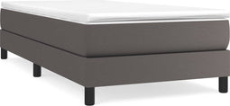 vidaXL - Bedframe - kunstleer - grijs - 100x200 - cm