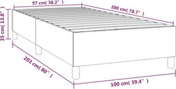 vidaXL - Bedframe - kunstleer - grijs - 100x200 - cm