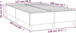 vidaXL - Bedframe - kunstleer - grijs - 120x200 - cm