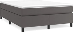 vidaXL - Bedframe - kunstleer - grijs - 140x190 - cm