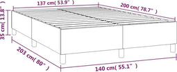 vidaXL - Bedframe - kunstleer - grijs - 140x200 - cm