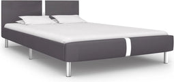 vidaXL - Bedframe - kunstleer - grijs - 140x200 - cm