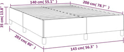 vidaXL - Bedframe - kunstleer - grijs - 140x200 - cm