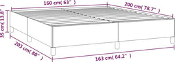 vidaXL - Bedframe - kunstleer - grijs - 160x200 - cm