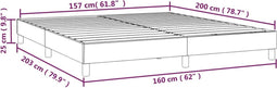 vidaXL - Bedframe - kunstleer - grijs - 160x200 - cm