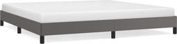 vidaXL - Bedframe - kunstleer - grijs - 200x200 - cm